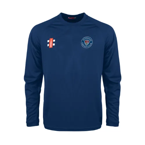 Actonians Cricket Club Adult's Navy Matrix V2 L/S Tee Shirt-Senior