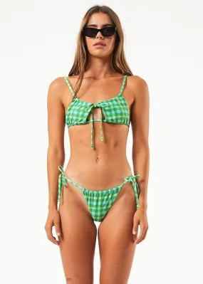 AFENDS Womens Tully - Tie Bikini Bottoms - Forest Check