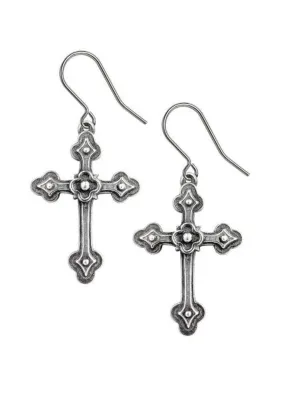 Alchemy Gothic Devotion Crosses Drop Earrings