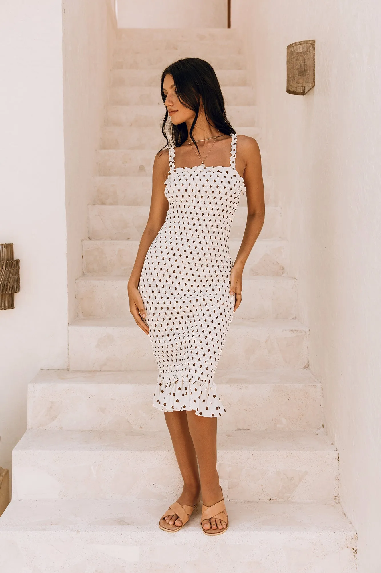 Almond Suns Midi Dress