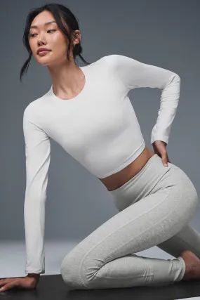 Alosoft Crop Finesse Long Sleeve - White