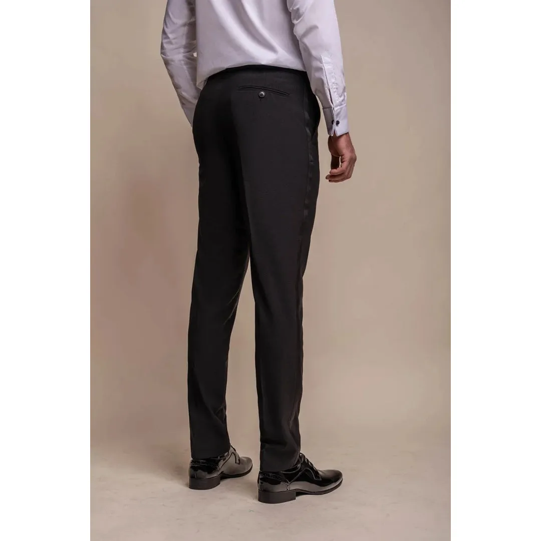 Aspen - Men's Plain Black Classic Trousers