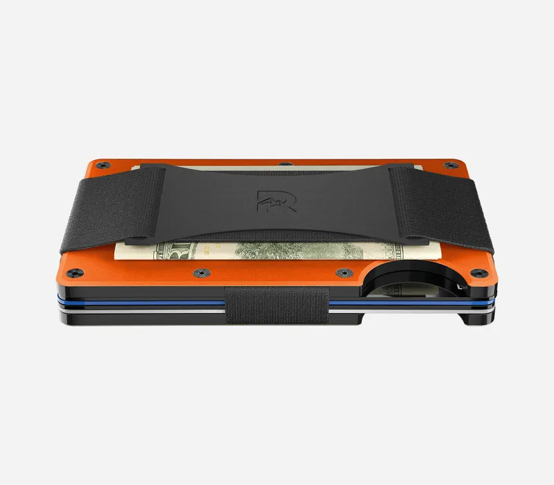 Basecamp Orange | Aluminum Minimalist Wallet - Cash Strap