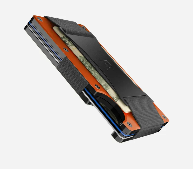 Basecamp Orange | Aluminum Minimalist Wallet - Cash Strap