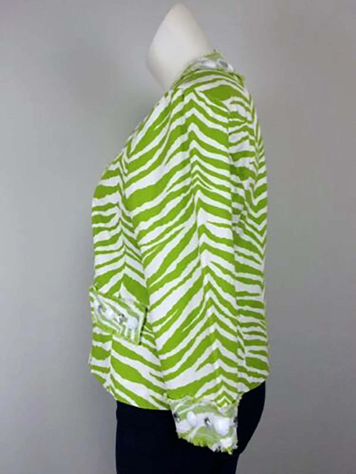 Berek Size XL Lime Green & White Zebra Jacket