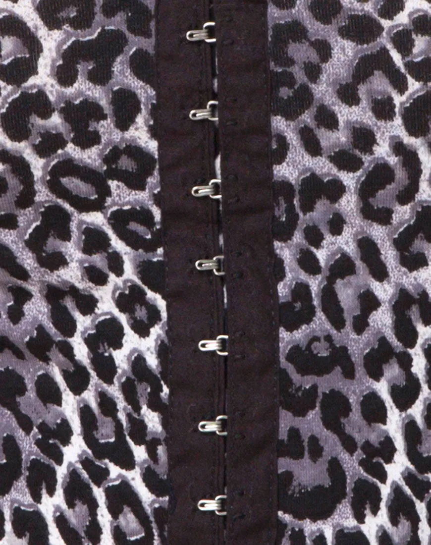 Bida Bodice in Grey Rar Leopard