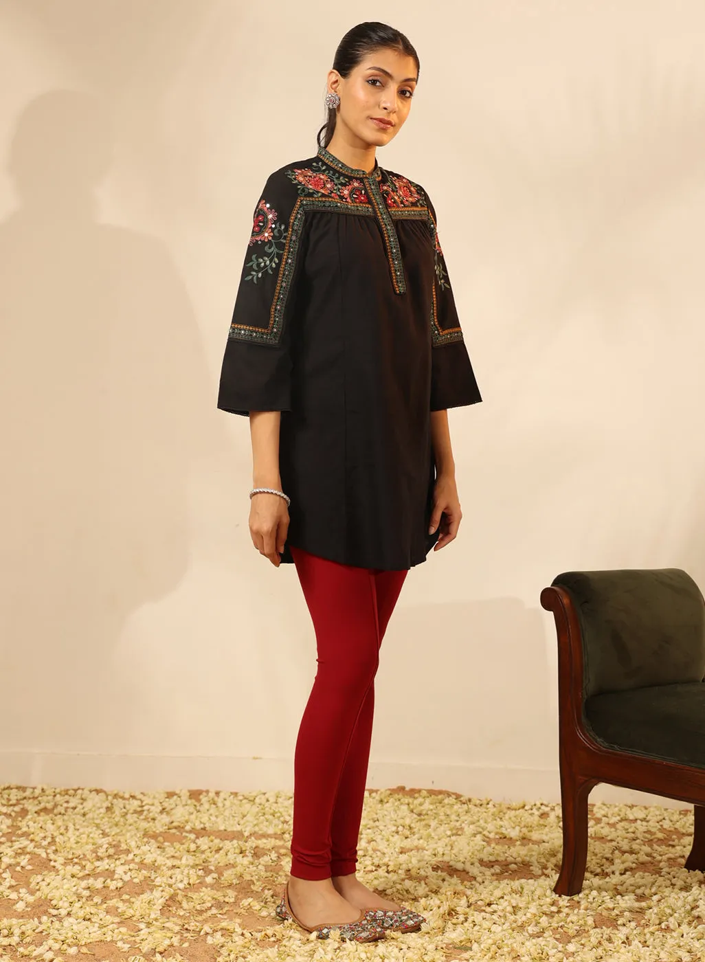 Black Embroidered Tunic