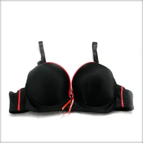 Black Single Padded Bra & Panty Set with Removable Straps