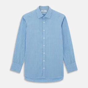 BLUE & WHITE CHECK COTTON REGULAR FIT SHIRT