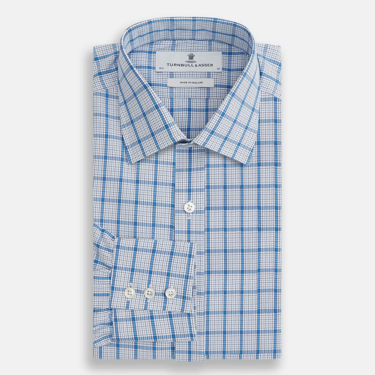 Blue Graph Overlay Check Mayfair Shirt