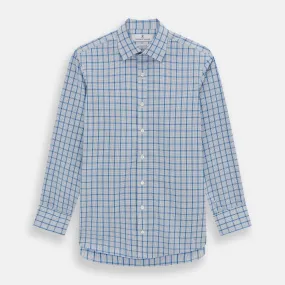 Blue Graph Overlay Check Mayfair Shirt