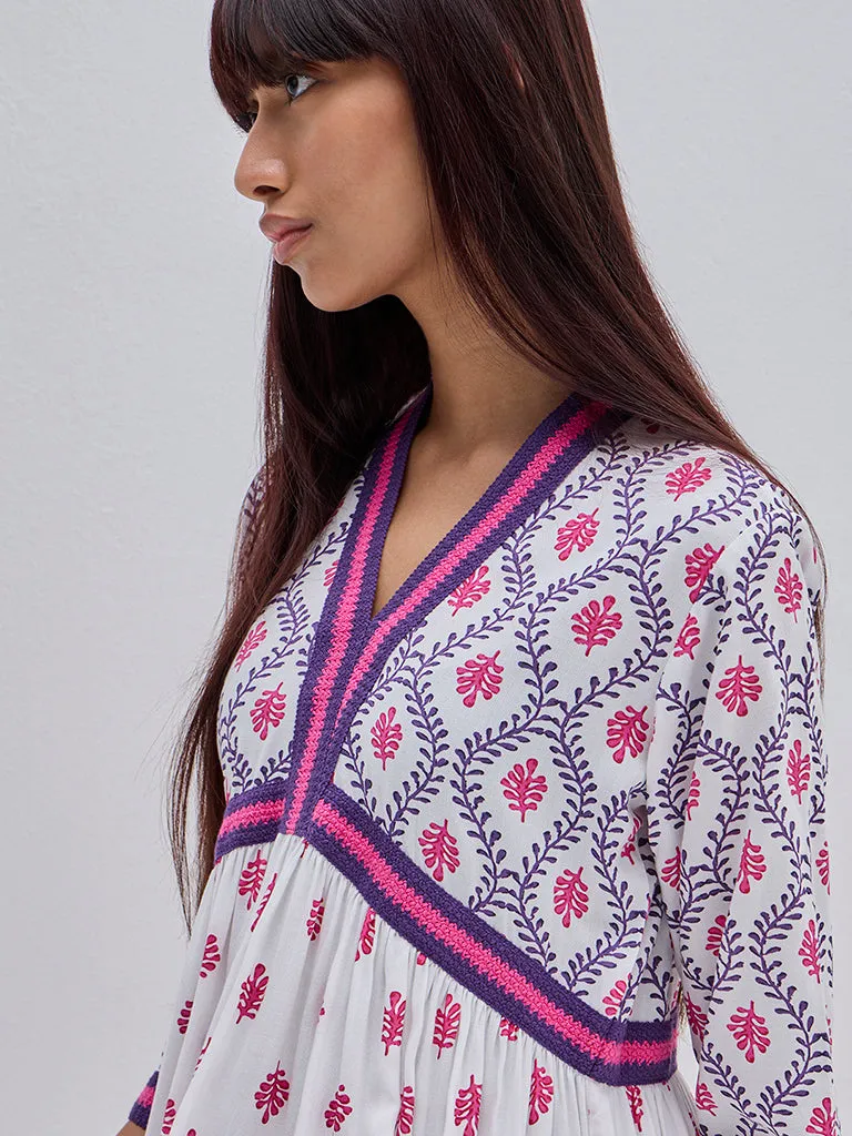 Bombay Paisley Multicolour Printed Cotton Empire-Line Dress