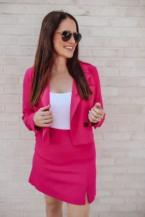 Boss Behavior Two Piece Blazer Set - Hot Pink PLUSREG