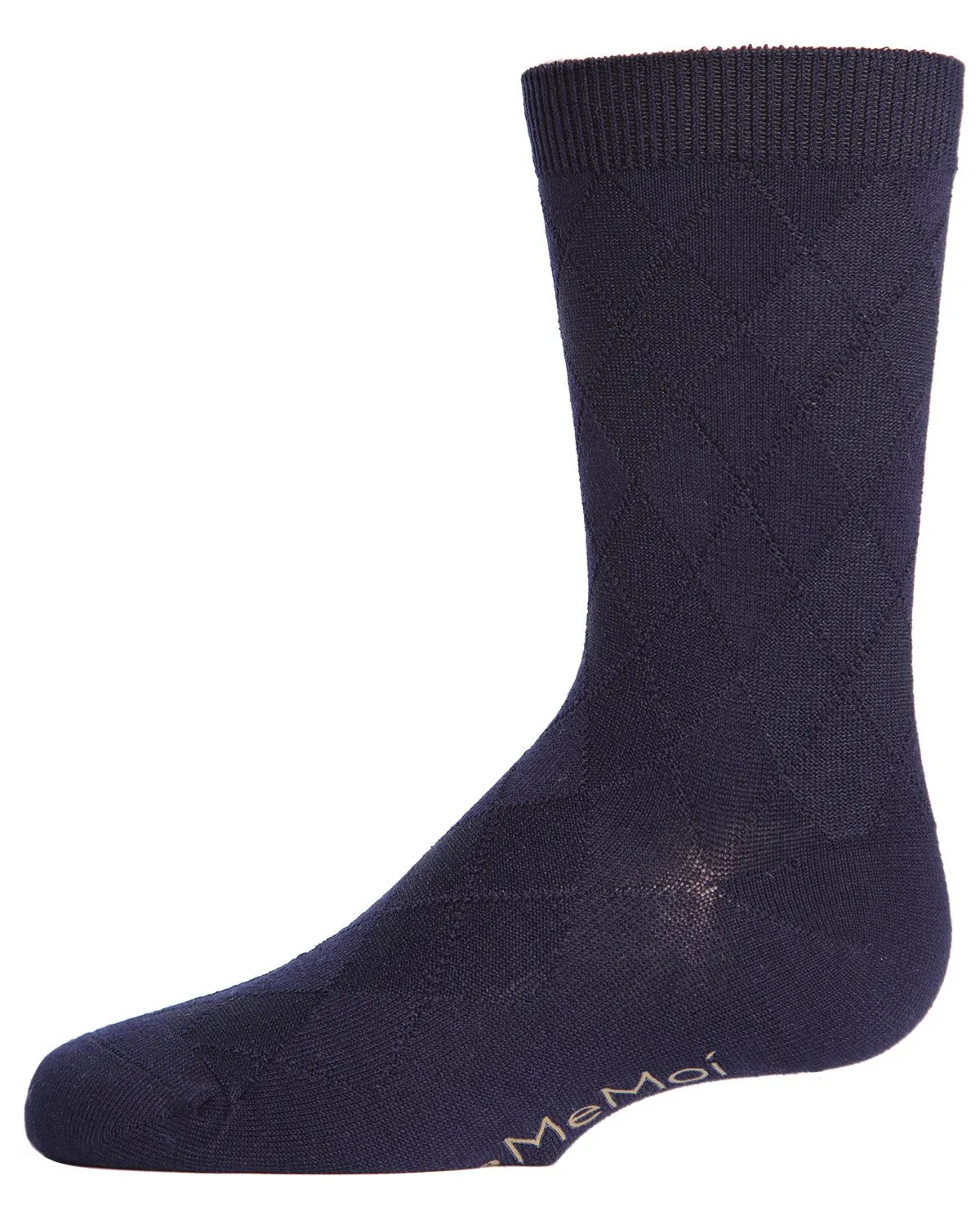 Boys' All Over Argyle Cotton Blend Dress Crew Socks