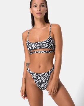 Bulvya Bikini Top in Mini Zebra