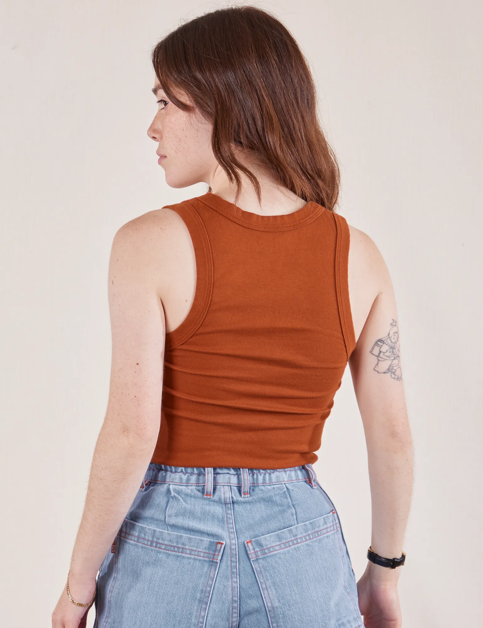 Cropped Tank Top - Burnt Terracotta