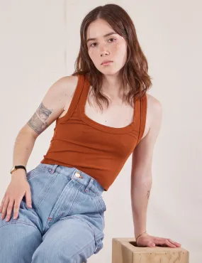 Cropped Tank Top - Burnt Terracotta