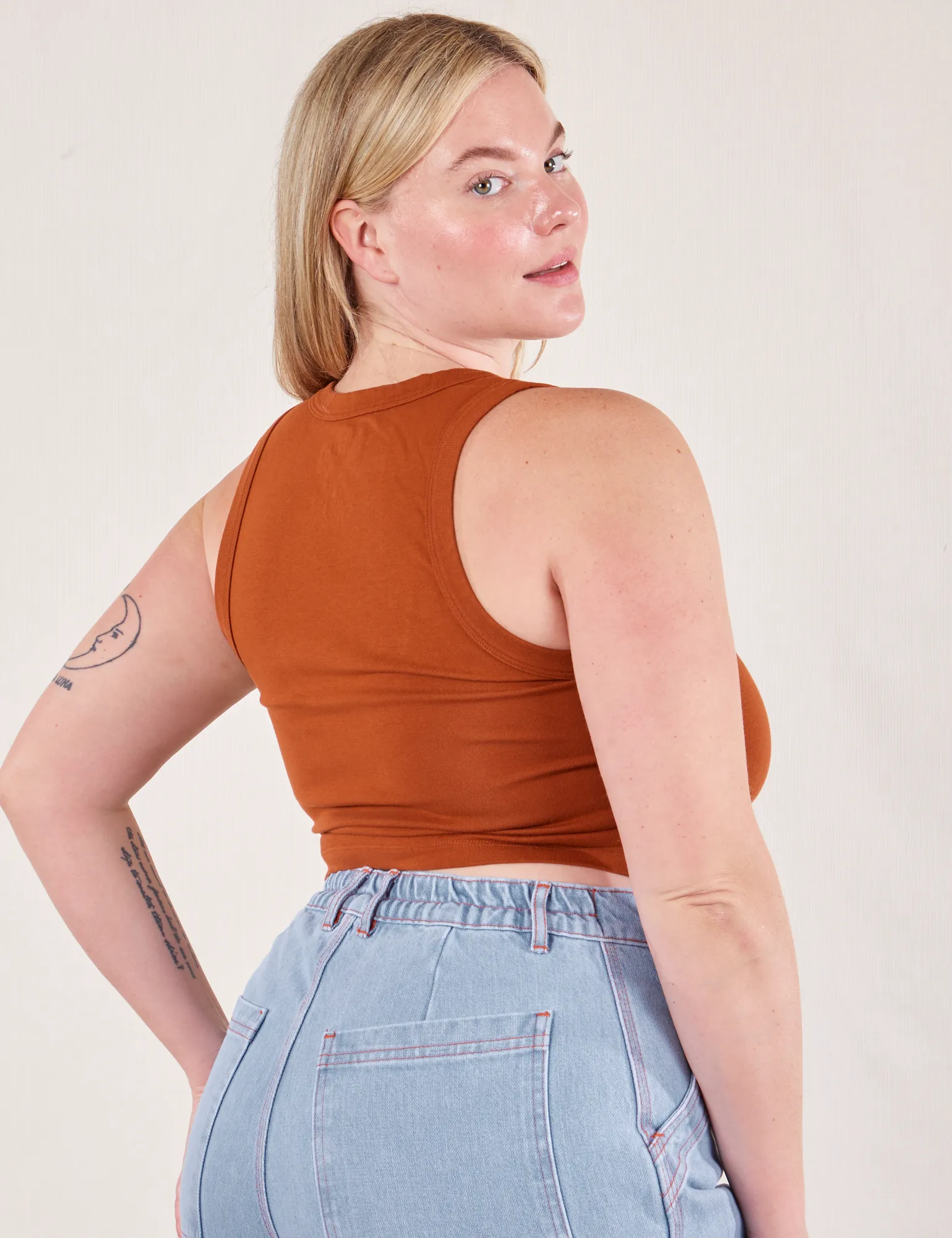 Cropped Tank Top - Burnt Terracotta