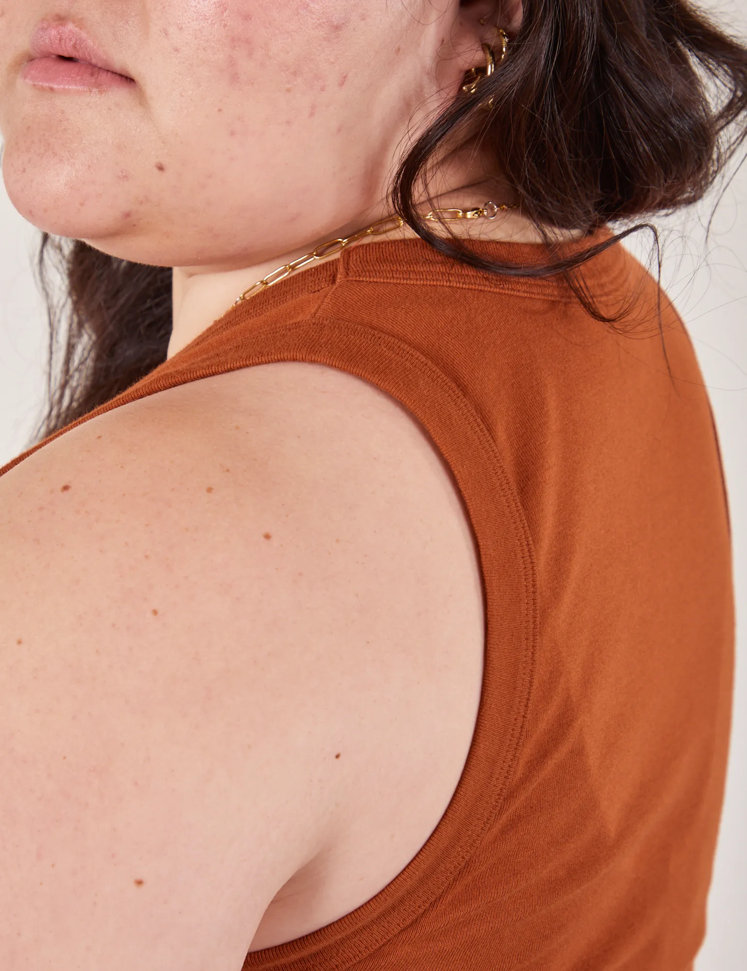 Cropped Tank Top - Burnt Terracotta