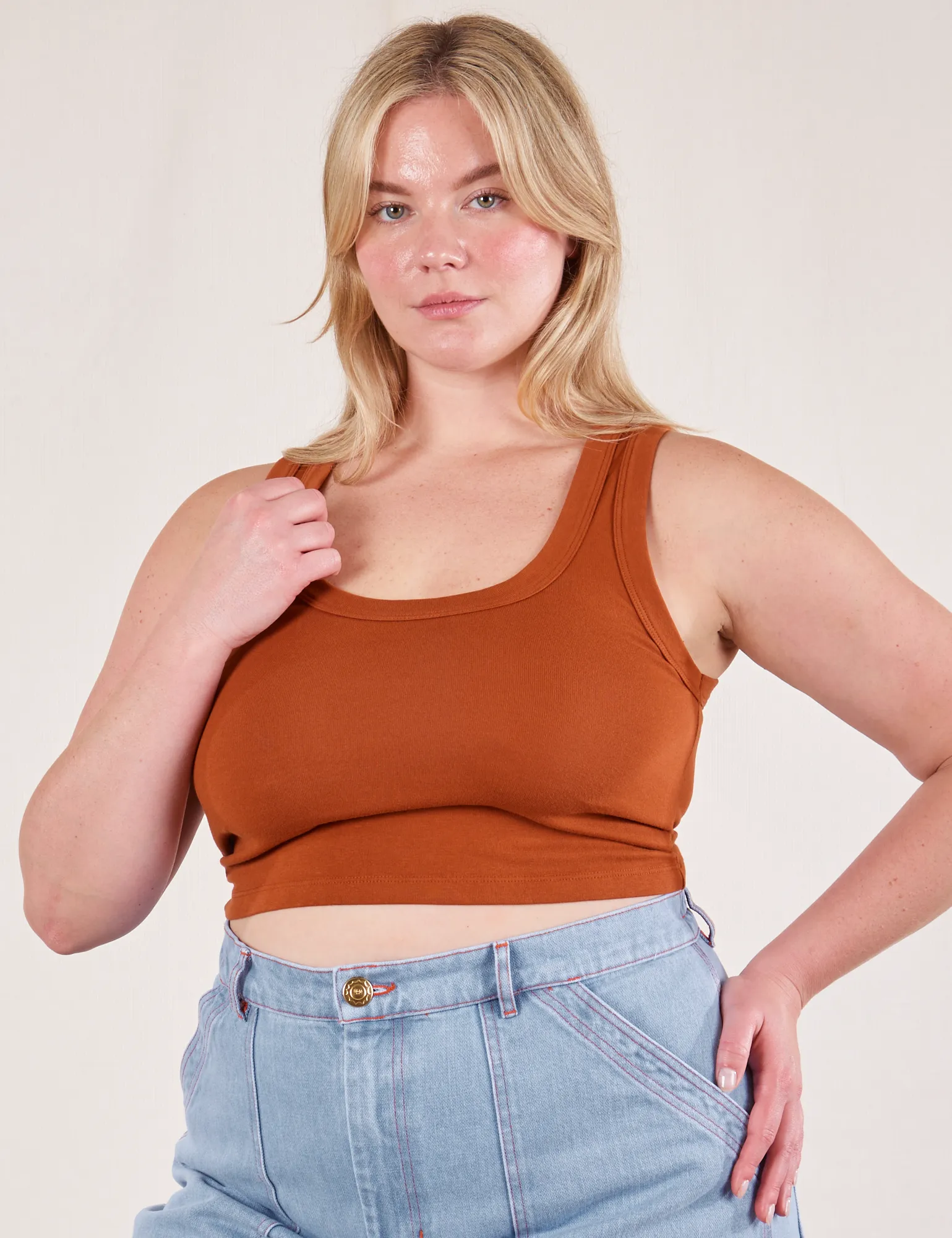 Cropped Tank Top - Burnt Terracotta