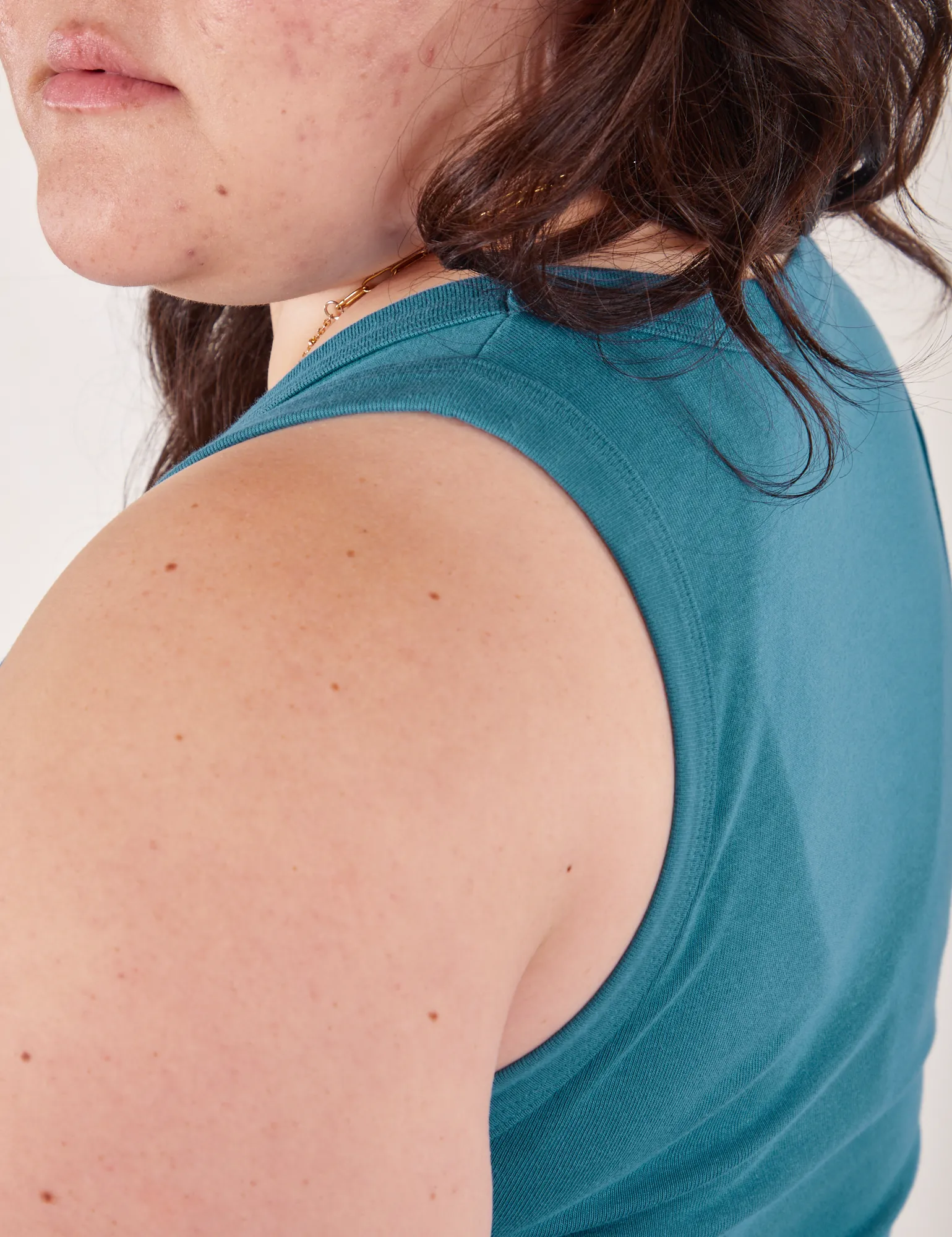 Cropped Tank Top - Marine Blue