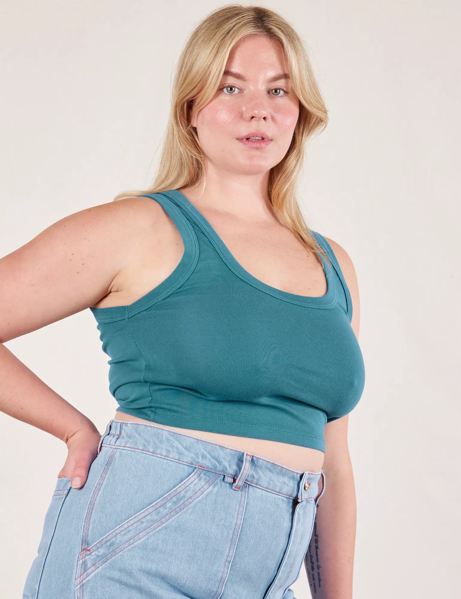 Cropped Tank Top - Marine Blue