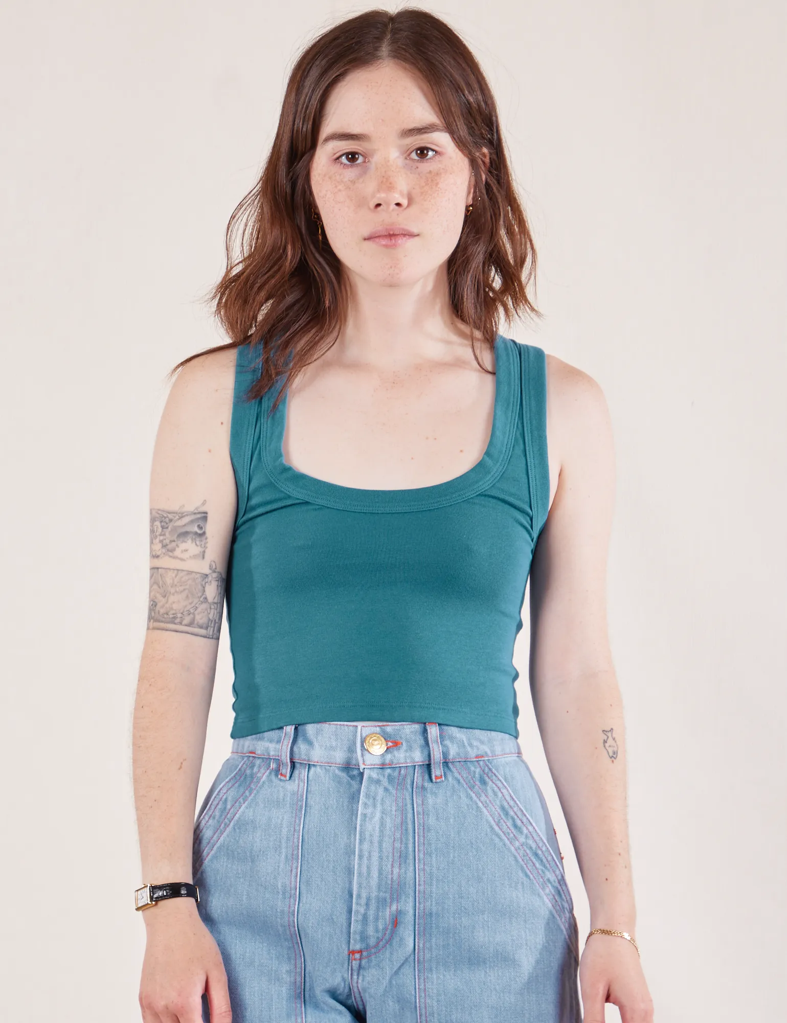 Cropped Tank Top - Marine Blue