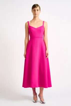 Elvita Hot Pink Double Crepe Dress