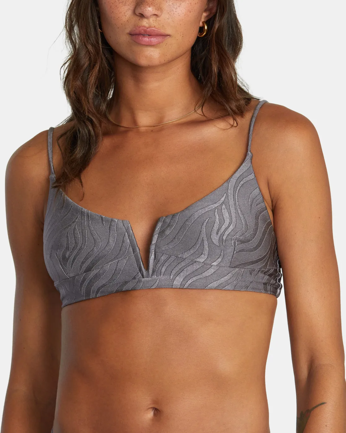 Feral V-Wire Cropped Bikini Top - Shark