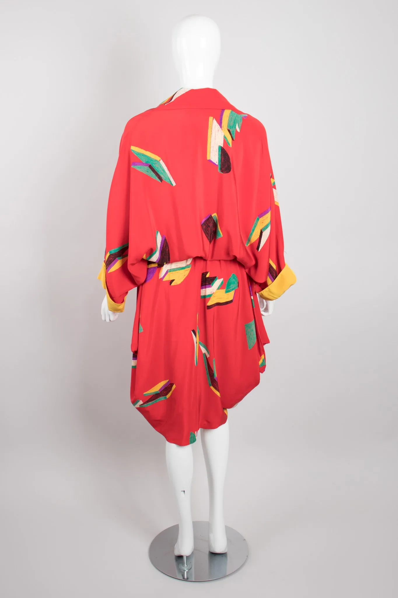 Geometric Print Batwing Dress