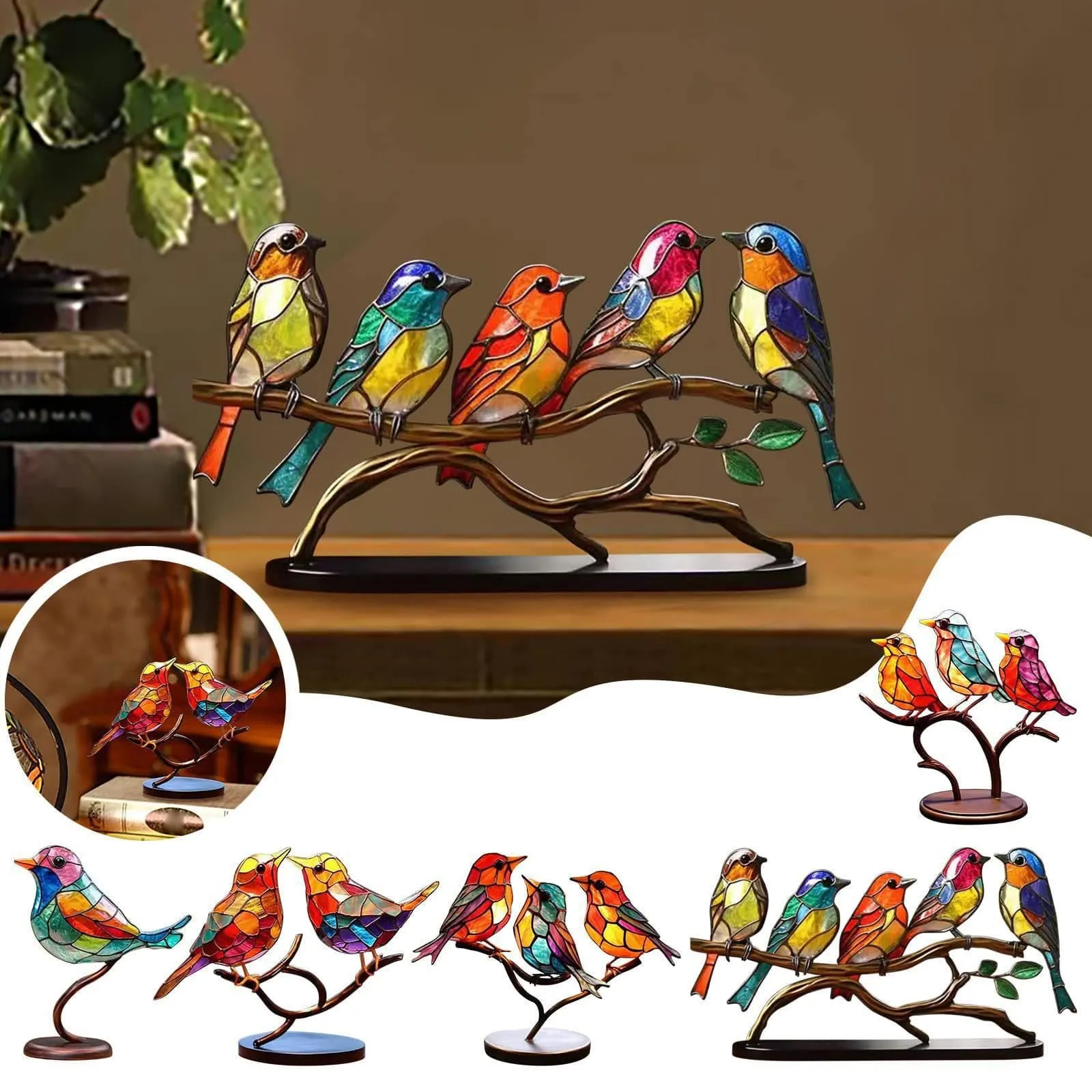 Gothic Colourful Birds Decor