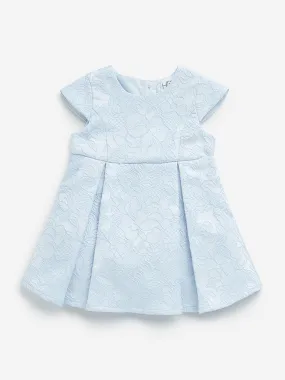 HOP Baby Blue Floral Lace Design Party Dress