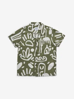 HOP Kids Olive Tropical Design Shirt