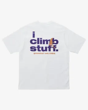 I Climb Stuff Tee White