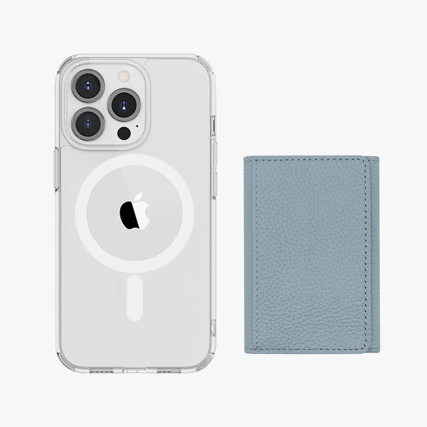 iPhone 13 Pro Max HD Clear Case with MagSafe Trifold Wallet Set