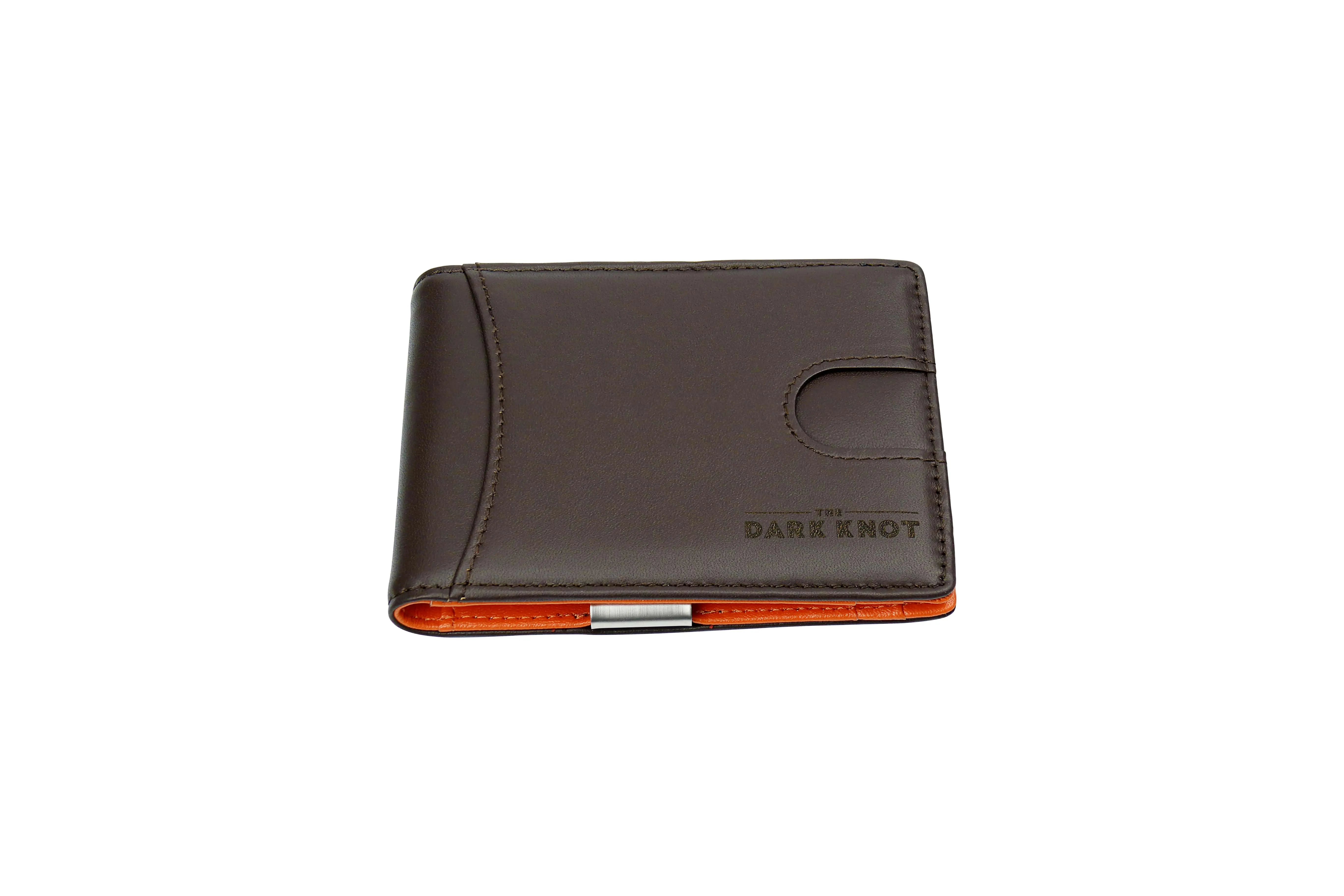 Lexington Slim Leather Wallet, Brown / Orange