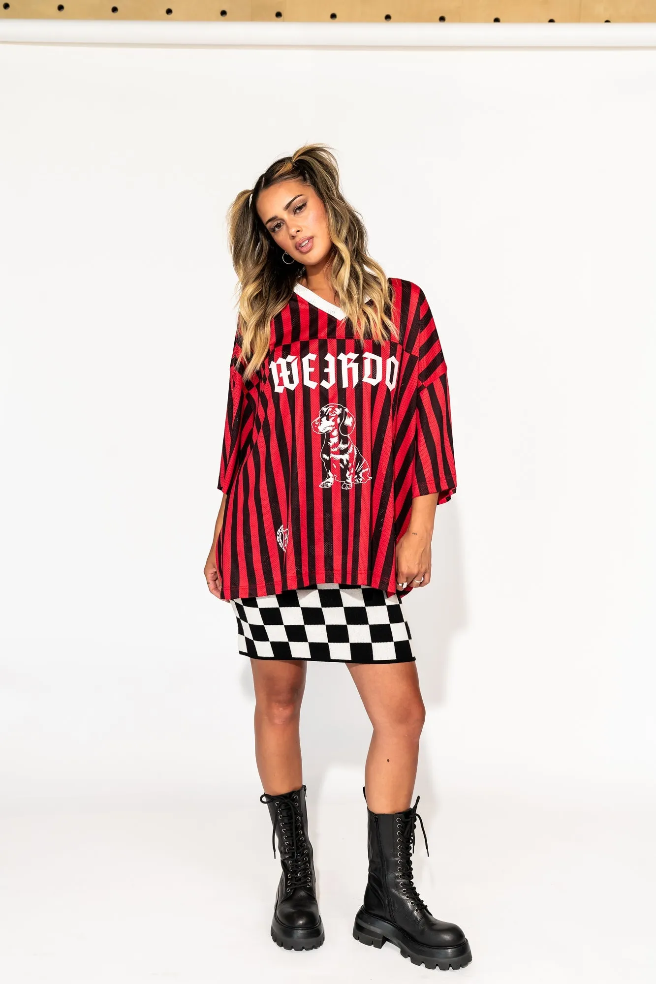 Long Live Weirdos Jersey in Red   Black *RESTOCKED*