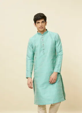 Manyawar Emerald Green Ogee Patterned Kurta Set