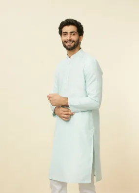 Manyawar Sky Blue Diamond Patterned Kurta Set