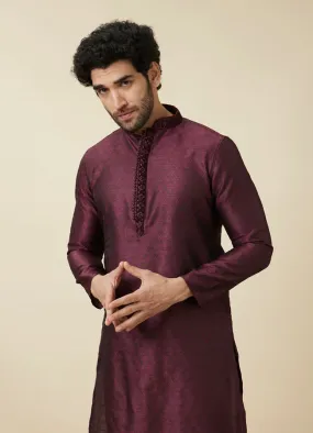 Manyawar Windsor Wine Medallion Patterned Kurta Set