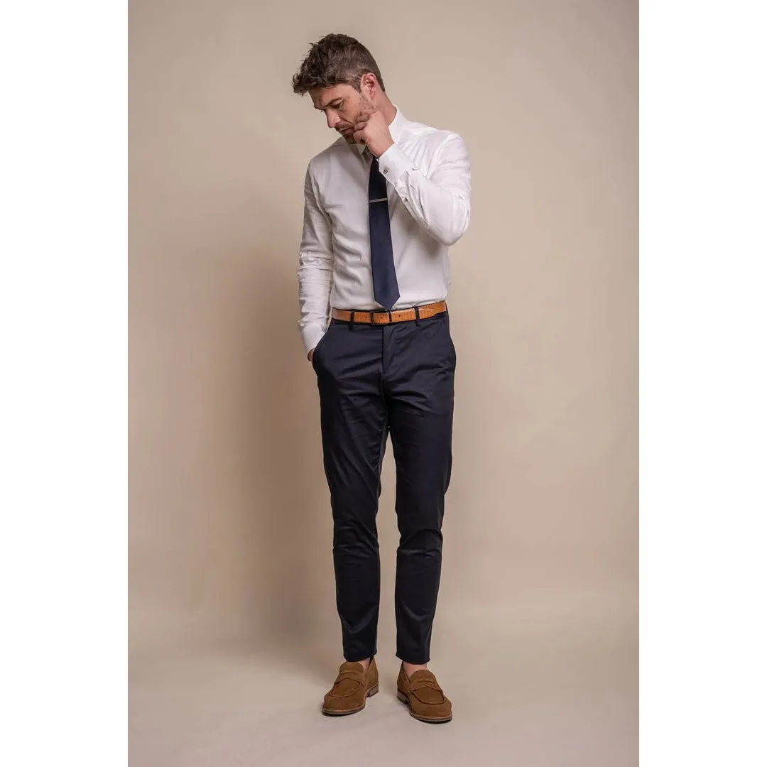 Mario - Men's Classic Summer Navy Trousers