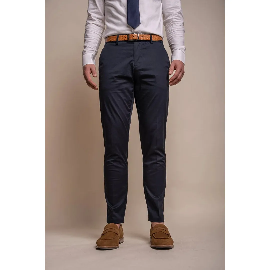 Mario - Men's Classic Summer Navy Trousers