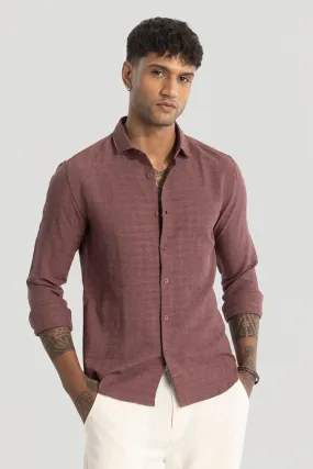 Mauve Self-Design Shirt