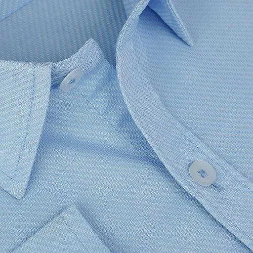 Men's 100% Cotton Dobby Self Design Full Sleeves Shirt (Blue)