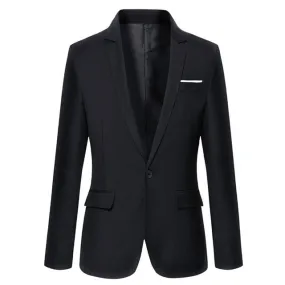 Men's Slim Fit Solid Color Dress Blazer