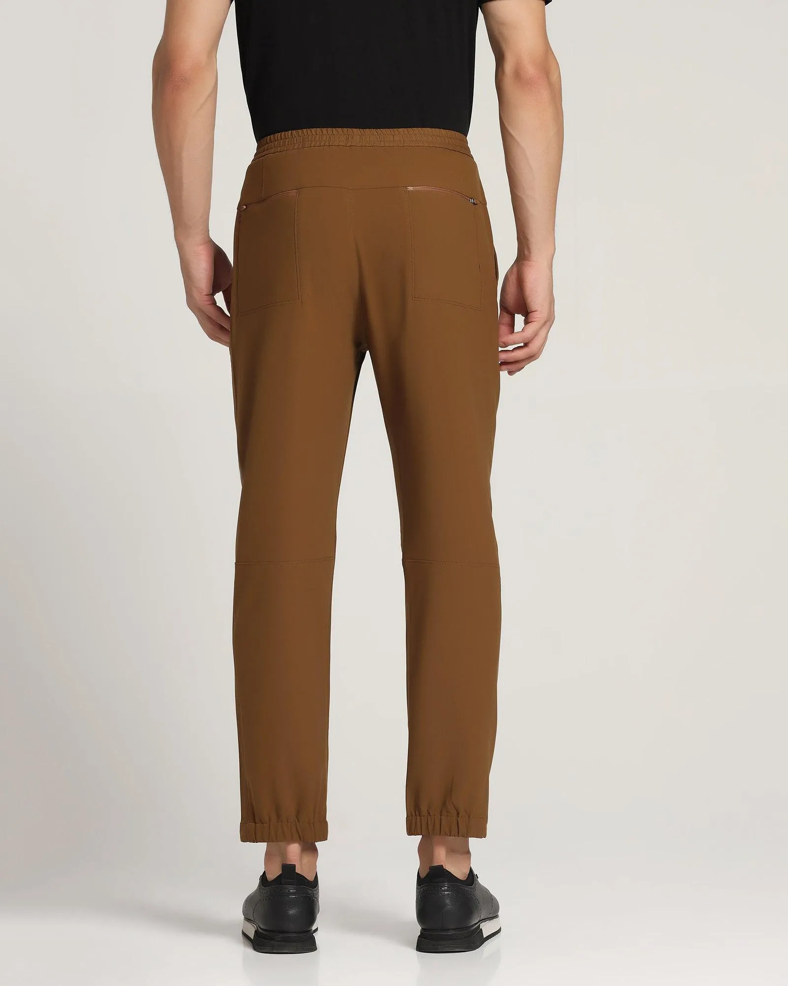 Nadal Casual Tobacco Brown Solid Khakis - Jin