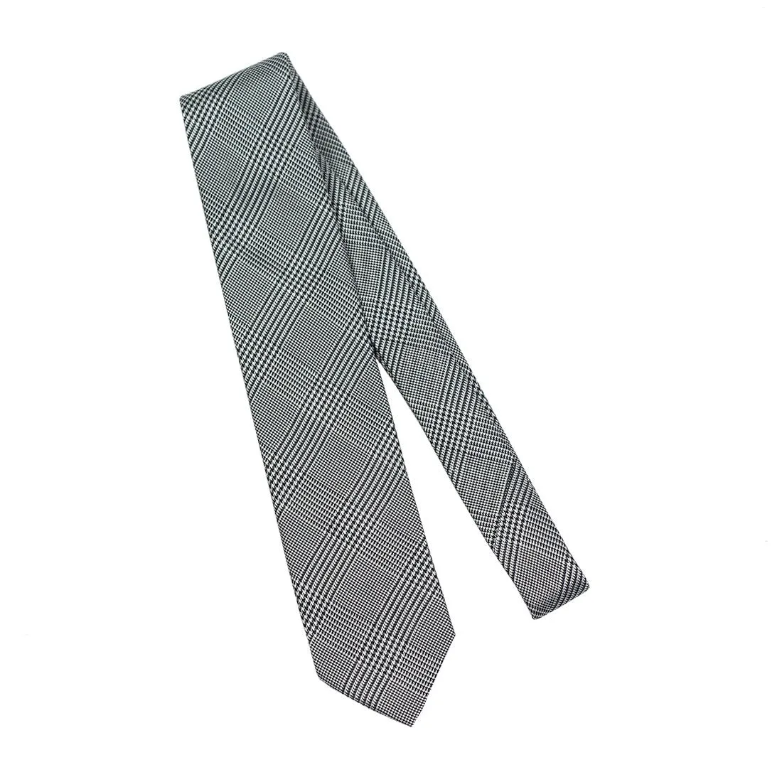 Navy and grey Prince-of-Wales woven silk tie