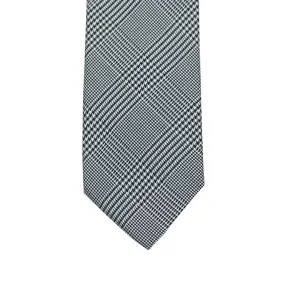 Navy and grey Prince-of-Wales woven silk tie