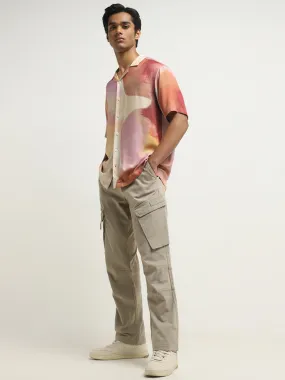 Nuon Beige Relaxed-Fit Mid-Rise Cotton Blend Chinos