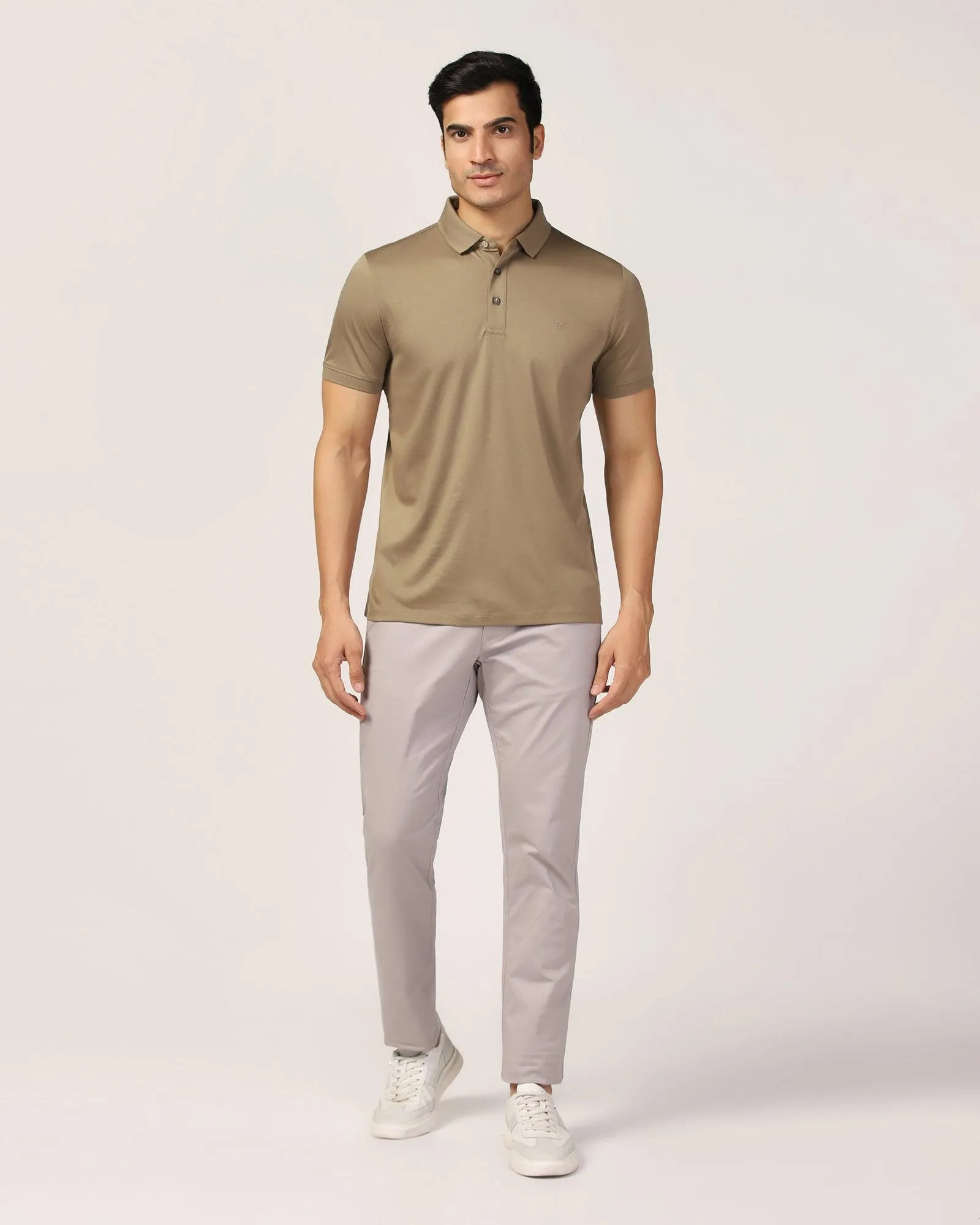 Polo Beige Solid T-Shirt - Toll